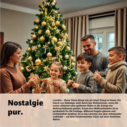 Lametta Weihnachten als Deko & Dekoration zu Advent an Weihnachten - Weihnachtsbaum & Tannenbaum (Gold)