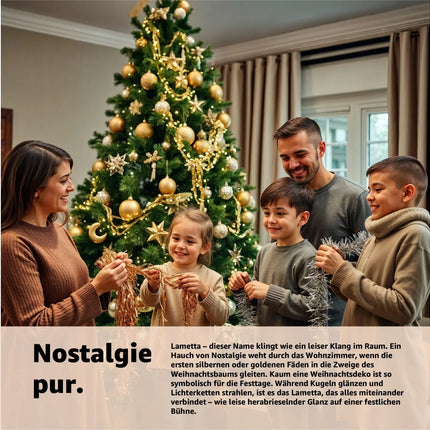 Lametta Weihnachten als Deko & Dekoration zu Advent an Weihnachten - Weihnachtsbaum & Tannenbaum (Silber)