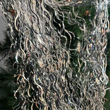 Lametta Weihnachten als Deko & Dekoration zu Advent an Weihnachten - Weihnachtsbaum & Tannenbaum (Silber)