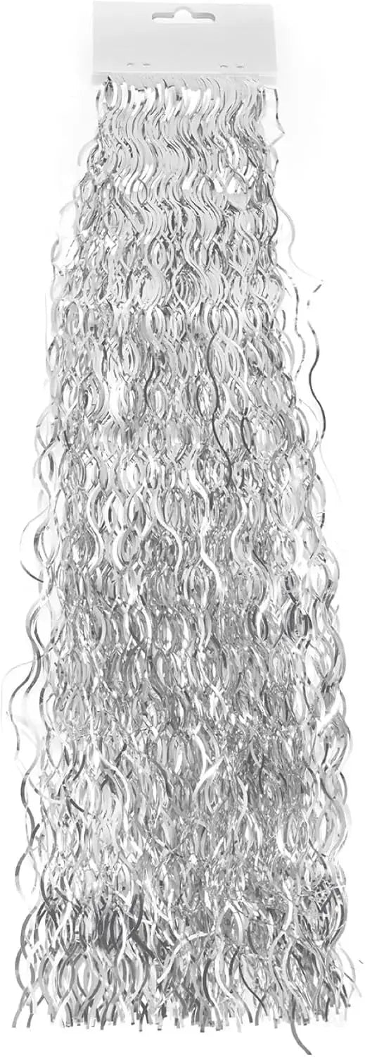 Lametta Weihnachten als Deko & Dekoration zu Advent an Weihnachten - Weihnachtsbaum & Tannenbaum (Silber)