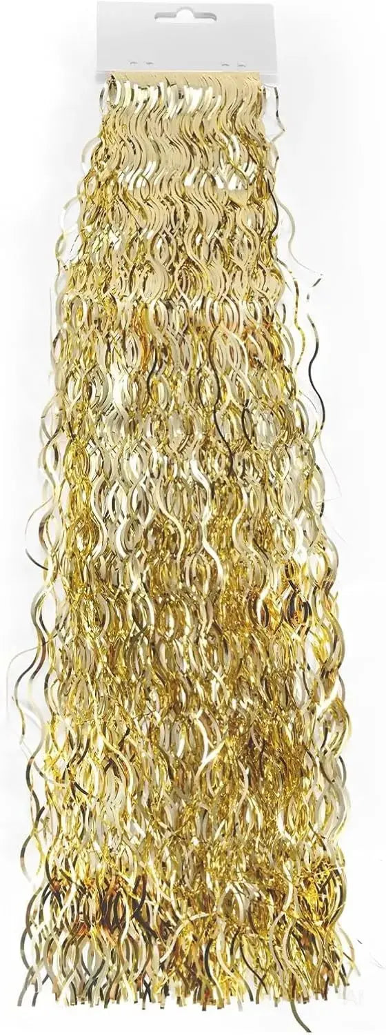 Lametta für Advent & Weihnachten als Deko & Dekoration Weihnachtsbaum & Tannenbaum (Gold)