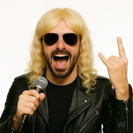 Langhaarperücke Perücke Wig (Blonde) – 70er & 80er Jahre – für Fasching & Karneval
