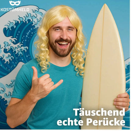 Langhaarperücke Perücke Wig (Blonde) – 70er & 80er Jahre – für Fasching & Karneval