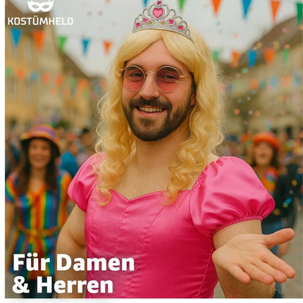 Langhaarperücke Perücke Wig (Blonde) – 70er & 80er Jahre – für Fasching & Karneval