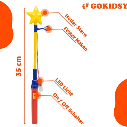 Stern Elektrisch Laternenstab rot / Laterne / Laternenstab St. Martin / Laternenumzug Martinsumzug für Zuglaterne