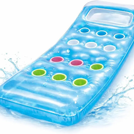 Luftmatratze Pool aufblasbar – Schwimmkissen für Pool, Strand & See – Wasserspielzeug für Erwachsene & Kinder (Luftmatratze blau)