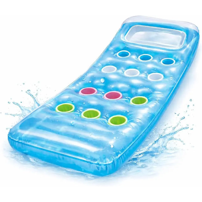Luftmatratze Pool aufblasbar – Schwimmkissen für Pool, Strand & See – Wasserspielzeug für Erwachsene & Kinder (Luftmatratze blau)