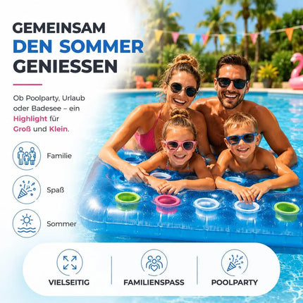 Luftmatratze Pool aufblasbar – Schwimmkissen für Pool, Strand & See – Wasserspielzeug für Erwachsene & Kinder (Luftmatratze blau)