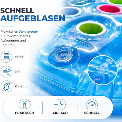 Luftmatratze Pool aufblasbar – Schwimmkissen für Pool, Strand & See – Wasserspielzeug für Erwachsene & Kinder (Luftmatratze blau)