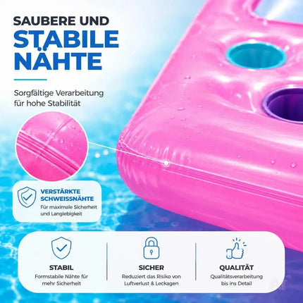 Luftmatratze Pool aufblasbar – Schwimmkissen für Pool, Strand & See – Wasserspielzeug für Erwachsene & Kinder (Luftmatratze pink)