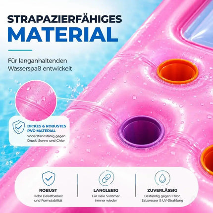 Luftmatratze Pool aufblasbar – Schwimmkissen für Pool, Strand & See – Wasserspielzeug für Erwachsene & Kinder (Luftmatratze pink)