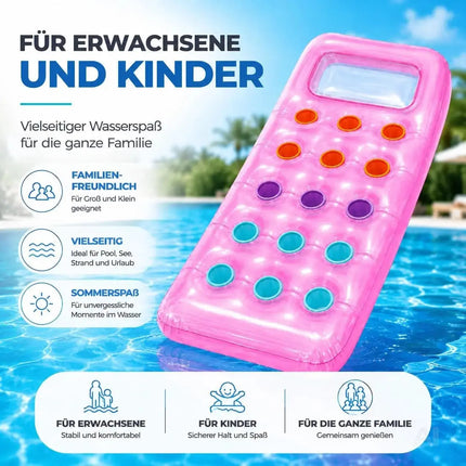 Luftmatratze Pool aufblasbar – Schwimmkissen für Pool, Strand & See – Wasserspielzeug für Erwachsene & Kinder (Luftmatratze pink)