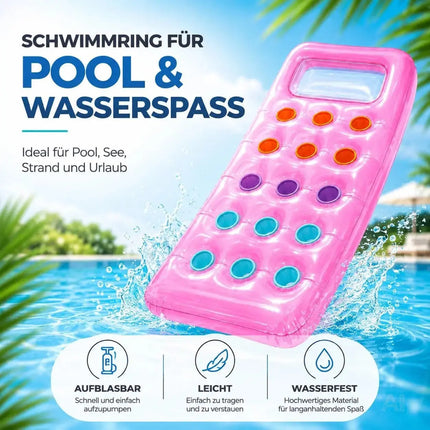 Luftmatratze Pool aufblasbar – Schwimmkissen für Pool, Strand & See – Wasserspielzeug für Erwachsene & Kinder (Luftmatratze pink)