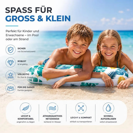 Luftmatratze Pool aufblasbar – Wasserhängematte & Schwimmkissen für Pool, Strand & See – Wasserspielzeug für Erwachsene & Kinder (Schwimmende Hängematte grün)