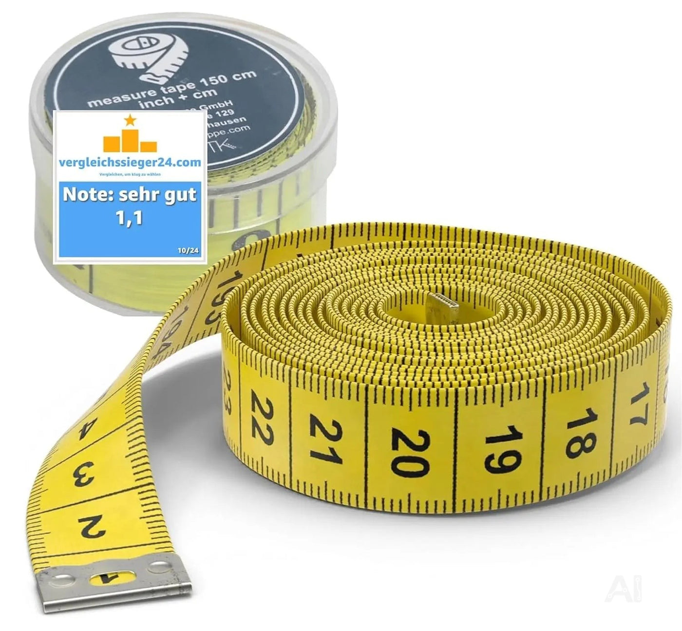 Maßband Massband 2 in 1 - Maßband cm + INCH Schneidermaßband 150 cm