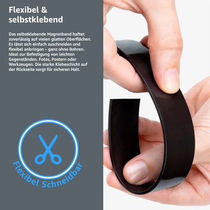 Magnetstreifen 3m Magnetband 300 cm stark - Klebestreifen Magnet Magnetband Magnetleiste Metallband selbstklebend