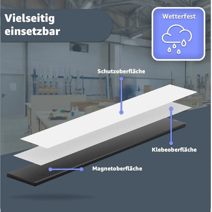 Magnetstreifen 3m Magnetband 300 cm stark - Klebestreifen Magnet Magnetband Magnetleiste Metallband selbstklebend