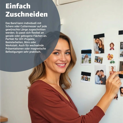 Magnetstreifen 3m Magnetband 300 cm stark - Klebestreifen Magnet Magnetband Magnetleiste Metallband selbstklebend