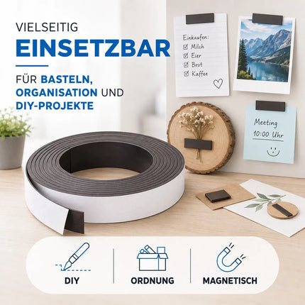 Magnetstreifen 3m Magnetband 300 cm stark - Klebestreifen Magnet Magnetband Magnetleiste – Detailansicht 7