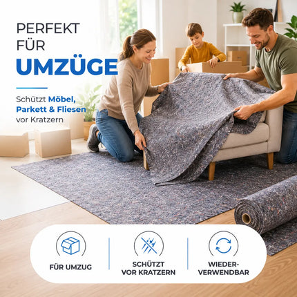 Malervlies Abdeckvlies 50 x 1m – 180g/m² Schutzvlies mit Anti-Rutsch Beschichtung – Bodenschutz & Möbelschutz für Umzug, Renovierung und Baustelle