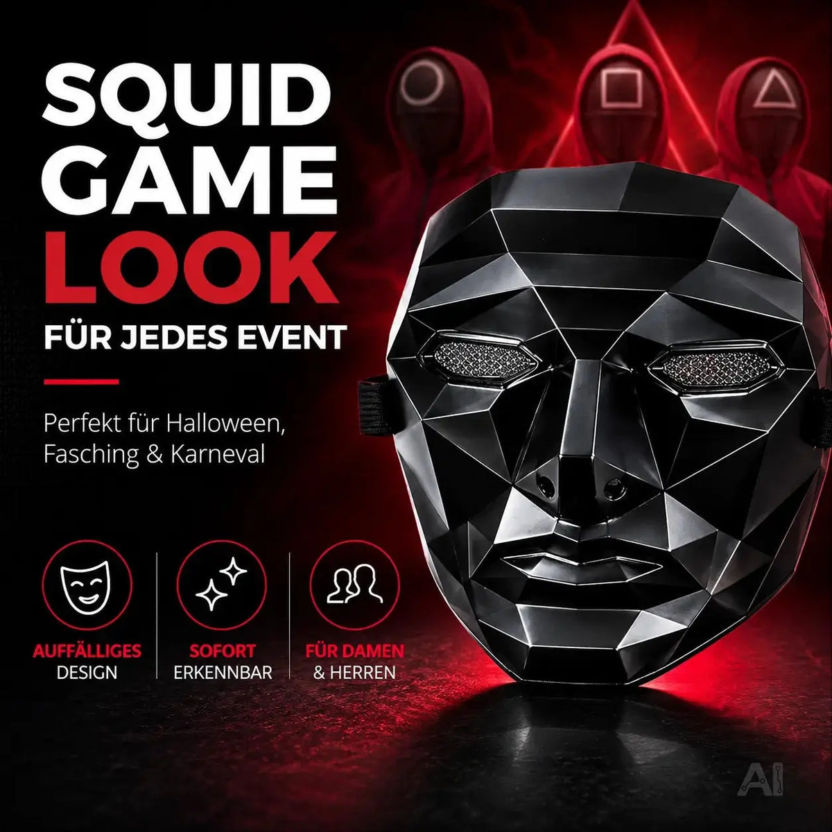 Maske Boss Squid Game Maske für Halloween, Fasching & Karneval – Detailansicht 2