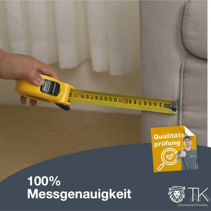 Maßband 5 Meter mit Halterung - robustes Maßband & Bandmass zum präzisen Messen mit Feststeller