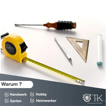 Maßband 5 Meter mit Halterung - robustes Maßband & Bandmass zum präzisen Messen mit Feststeller
