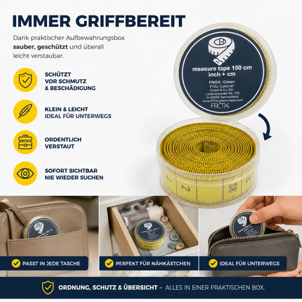Maßband Massband 2 in 1 - Maßband cm + INCH Schneidermaßband 150 cm