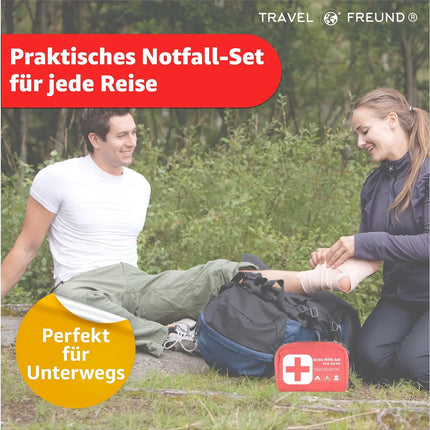 Mini Erste Hilfe Set Verbandskasten - klein & handlich Reiseapotheke - Camping & Travel & Wandern & Outdoor & Fahrrad - First Aid Kit - Unterwegs & reise