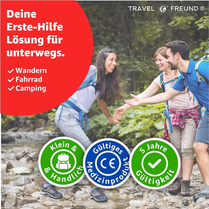 Mini Erste Hilfe Set Verbandskasten - klein & handlich Reiseapotheke - Camping & Travel & Wandern & Outdoor & Fahrrad - First Aid Kit - Unterwegs & reise