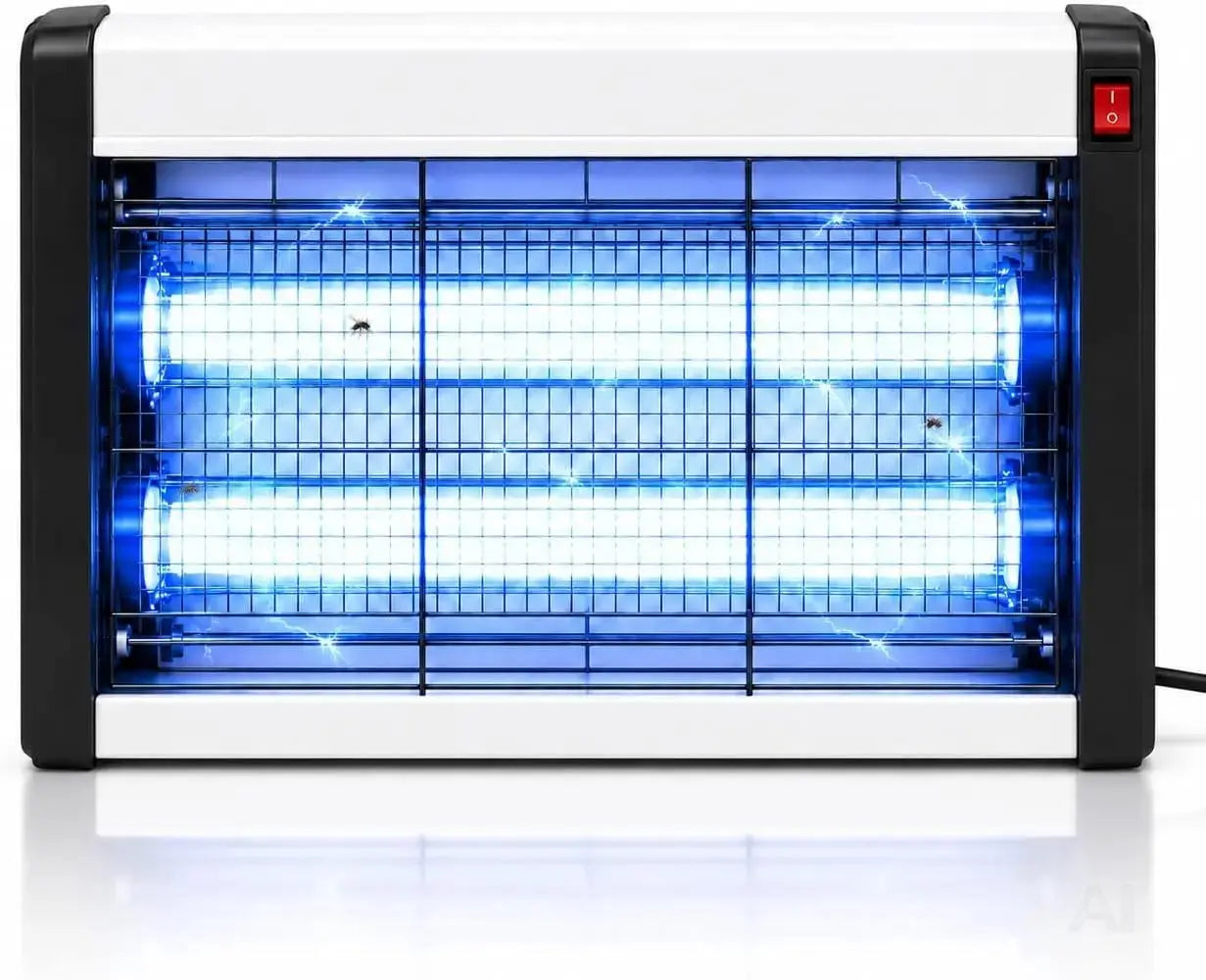 Mückenlampe elektrisch – Insektenvernichter mit UV-Licht – Fliegenfalle & Mückenfalle für effektiven Moskitoschutz (Eckig)