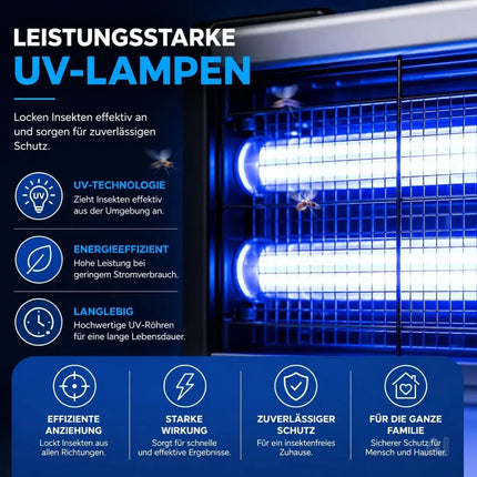 Mückenlampe elektrisch – Insektenvernichter mit UV-Licht – Fliegenfalle & Mückenfalle – Detailansicht 5