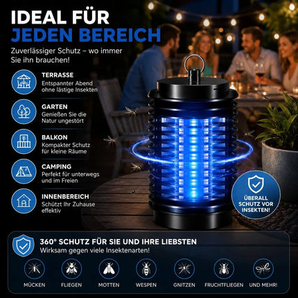 Mückenlampe elektrisch – Insektenvernichter mit UV-Licht – Fliegenfalle & Mückenfalle für effektiven Moskitoschutz (Rund)