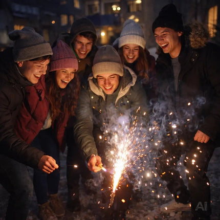 Neujahrs-Feuerwerk 2026 – vielseitiges Partyset mit Feuerwerksartikeln für stimmungsvolle Silvesterfeiern - Set mit 165 Teilen (Pyro Mix)