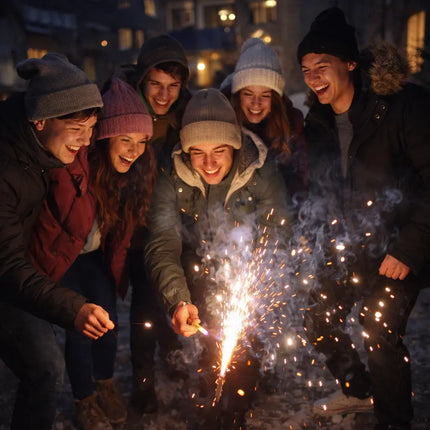 Neujahrs-Feuerwerk 2026 – vielseitiges Partyset mit Feuerwerksartikeln für stimmungsvolle Silvesterfeiern - Set mit 165 Teilen (Pyro Mix)