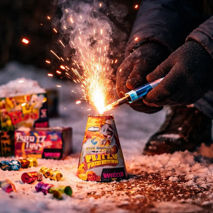 Neujahrs-Feuerwerk 2026 – vielseitiges Partyset mit Feuerwerksartikeln für stimmungsvolle Silvesterfeiern - Set mit 165 Teilen (Pyro Mix)