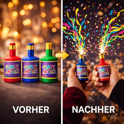 Neujahrs-Partyset mit Feuerwerks-Highlights – ideal für Silvester, Festlichkeiten und stimmungsvolle Feiern - Set mit 150 Teilen (Harlekin)