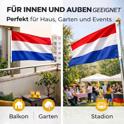 Niederlande Flagge 90x150 cm – WM 2026 Fahne Fanartikel aus strapazierfähigem Polyester mit Metallösen zur Weltmeisterschaft