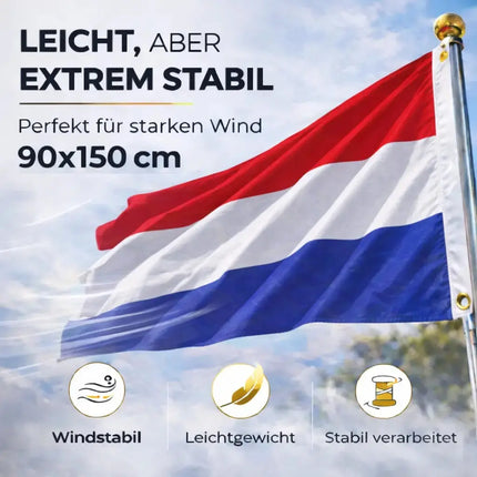 Niederlande Flagge 90x150 cm – WM 2026 Fahne Fanartikel aus strapazierfähigem Polyester mit Metallösen zur Weltmeisterschaft