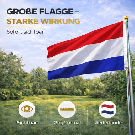 Niederlande Flagge 90x150 cm – WM 2026 Fahne Fanartikel aus strapazierfähigem Polyester mit Metallösen zur Weltmeisterschaft