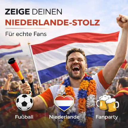 Niederlande Flagge 90x150 cm – WM 2026 Fahne Fanartikel aus strapazierfähigem Polyester mit Metallösen zur Weltmeisterschaft