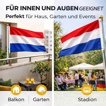 Niederlande Flagge 90x150 cm – WM 2026 Fahne Fanartikel aus strapazierfähigem Polyester mit Metallösen zur Weltmeisterschaft
