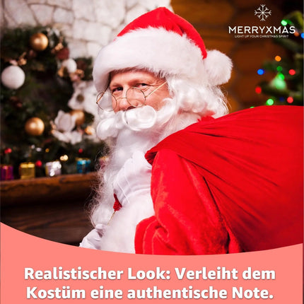 Nikolausbrille rund - Nikolaus Accessoire für Weihnachten - Weihnachtsmannbrille Brille Nikolaus rund für Nikolauskostüm, Weihnachtsmann - Verkleidung - Kostümbrille