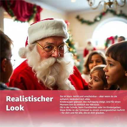 Nikolausbrille rund - Nikolaus Accessoire für Weihnachten – Detailansicht 2