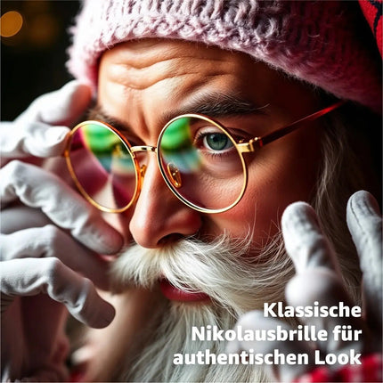 Nikolausbrille rund - Nikolaus Accessoire für Weihnachten – Detailansicht 4