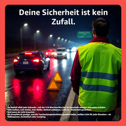 Notfall-Warnleuchte V16 IDIADA – Pannenlicht & Signallicht – für Fahrzeuge & Motorräder – Detailansicht 5