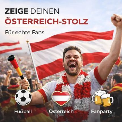 Österreich Flagge 90x150 cm – WM 2026 Weltmeisterschaft Fahne Fanartikel aus strapazierfähigem – Detailansicht 5