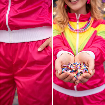 Overall Retro Pink – 80er-Jahre Kostüm im klassischen Vintage-Look für Fasching (L/XL)