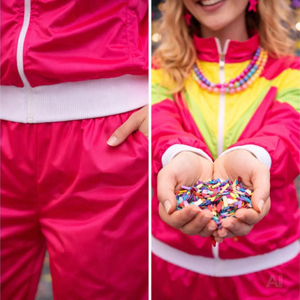 Overall Retro Pink – 80er-Jahre Kostüm im klassischen Vintage-Look für Fasching (M/L)