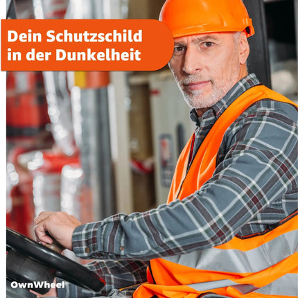 OwnWheel 4x Warnwesten Auto ISO 20471 - Sicherheitsweste 2025 orange: Unfall- und Pannenwesten & Warnwesten für Autos, PKW und LKW - Autozuebhör